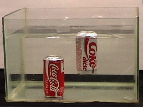 Coke versus Diet Coke Density Demo