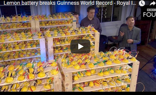 Lemon battery breaks Guinness World Record – Royal Institution Christmas Lectures 2016 – BBC Four