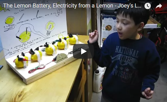 The Lemon Battery, Electricity from a Lemon – Joey’s Lemon Battery