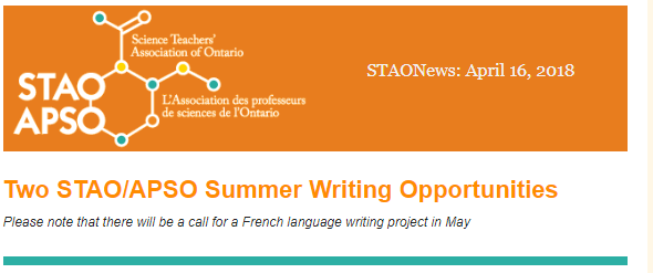 STAO Summer Writing Opportunities