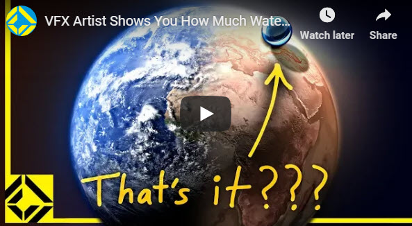 VFX Artist Shows You How Much Water is Actually on Earth – YouTube – submitted by Peter Cudmore