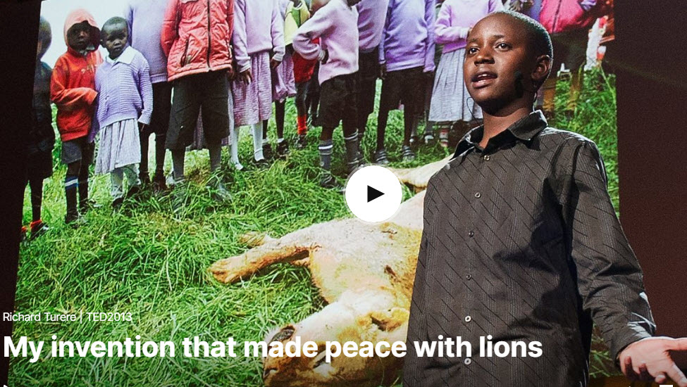 My invention that made peace with lions – TEd Talks for Kids