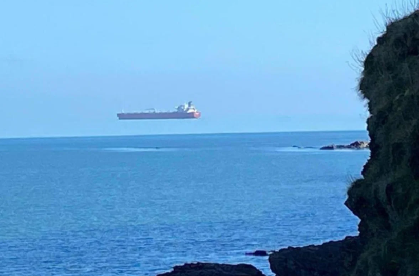 ‘Hovering ship’ photographed off U.K. coast in rare optical illusion – submitted by Kris Lee